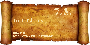 Tull Márk névjegykártya
